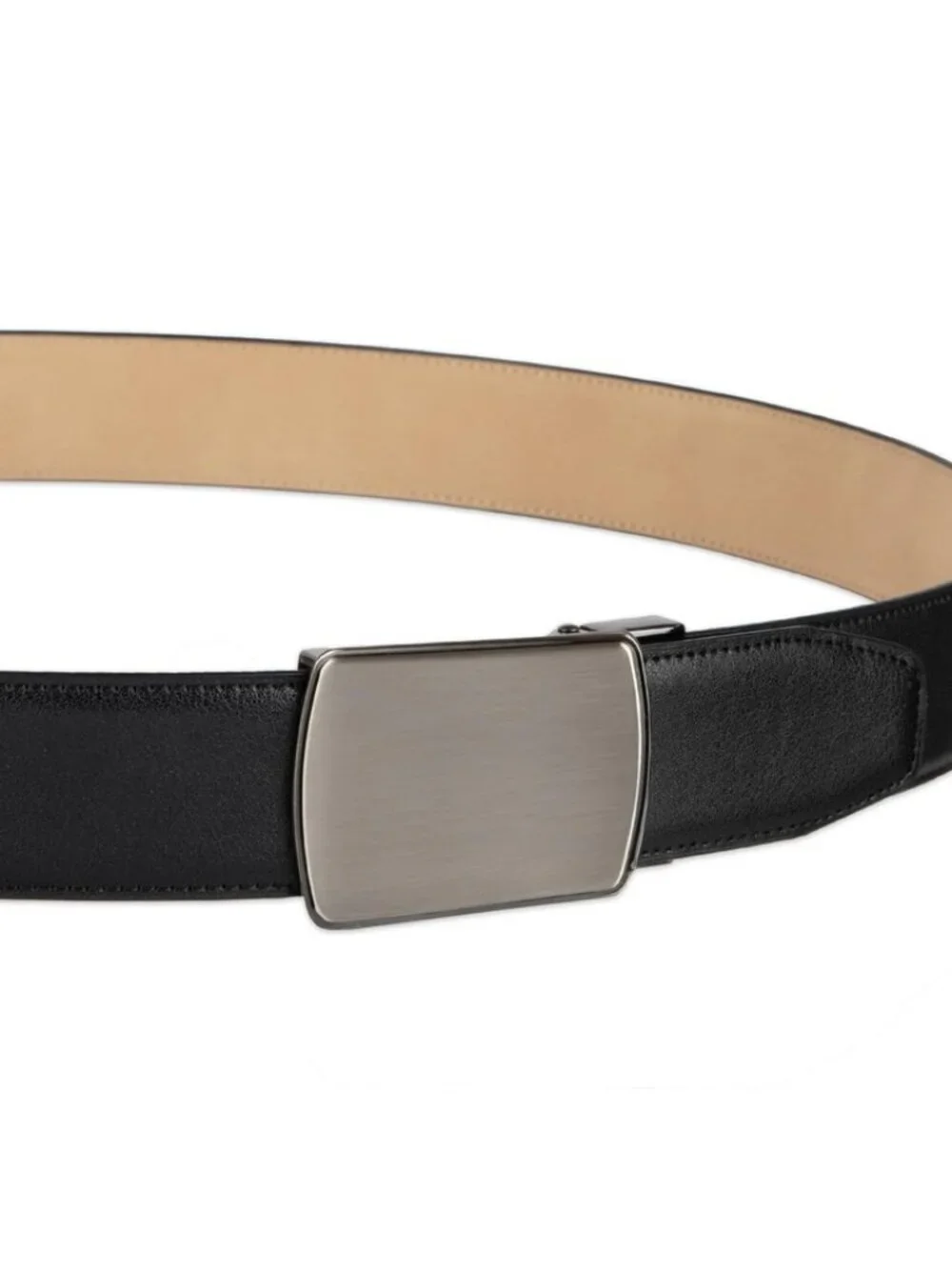 Men's Haggar Tension Locking Plaque Buckle Dress Belt (New, Black, Large)
